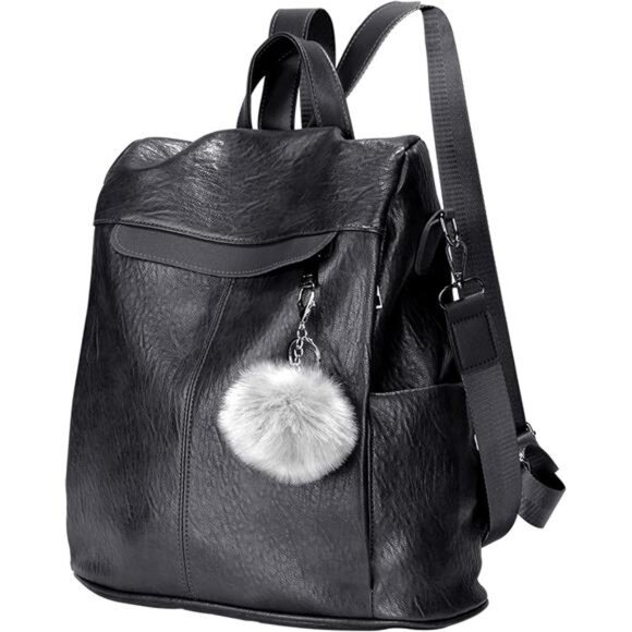 Women Backpack Purse Fashion Waterproof Anti-theft PU Leather Nylon Shoulder main image 7